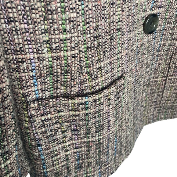 TAHARI Pink Black Mint and Blue tweed Two pocket classic Blazer Size Size 10 - Picture 5 of 7